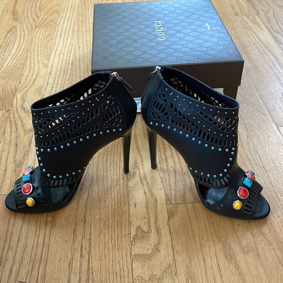 Gucci - Lika Laser Cut Ankle boot black size 40 - Picture 8 of 11